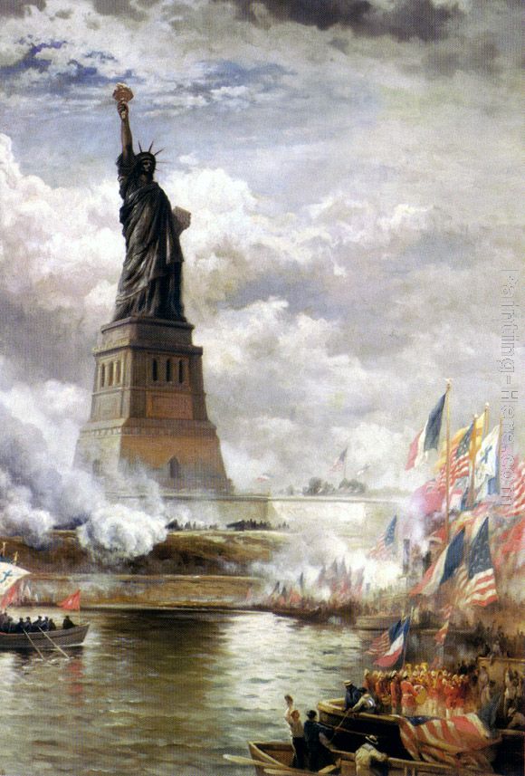Edward Moran Unveiling the Statue of Liberty